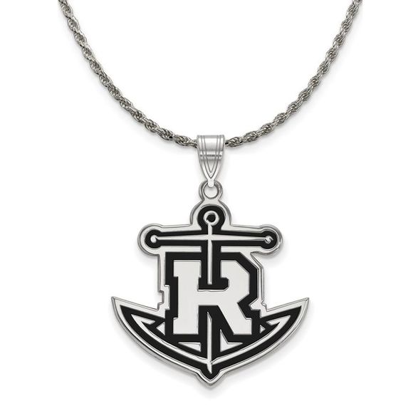 Sterling Silver Rollins College XL Enamel Pendant Necklace - 18 Inch